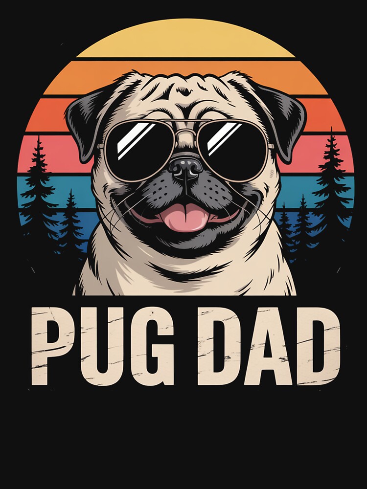 Pug Dad Dog Lovers Father'S Day by RayhendersonArt