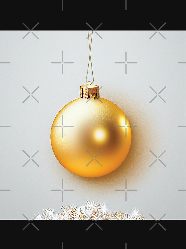 a golden christmas ornament hanging from a string by DesignAtYO
