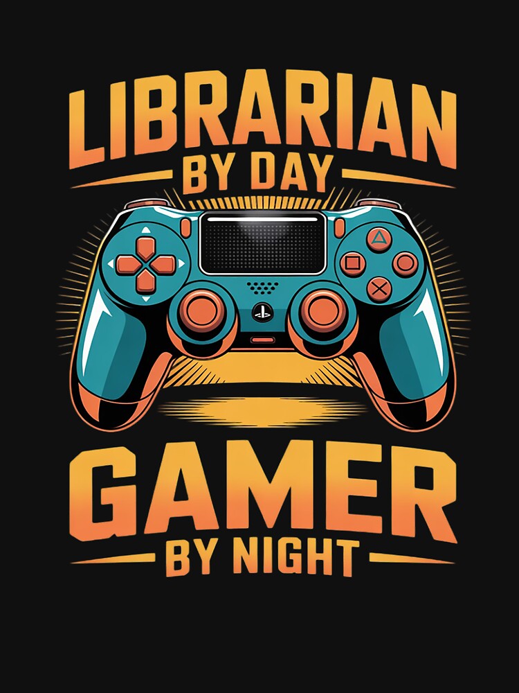 Mens Librarian By Day Gamer By Night - Gaming Librarian by InspiredFoul