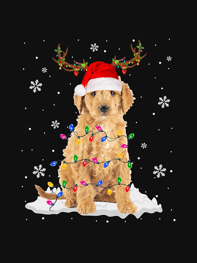 Reindeer Santa Goldendoodle Christmas by carpe9572