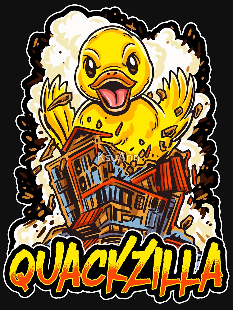 Retro Quackzilla Pun Duck Gifts Men Women Kids Funny Duck by KsuAnn