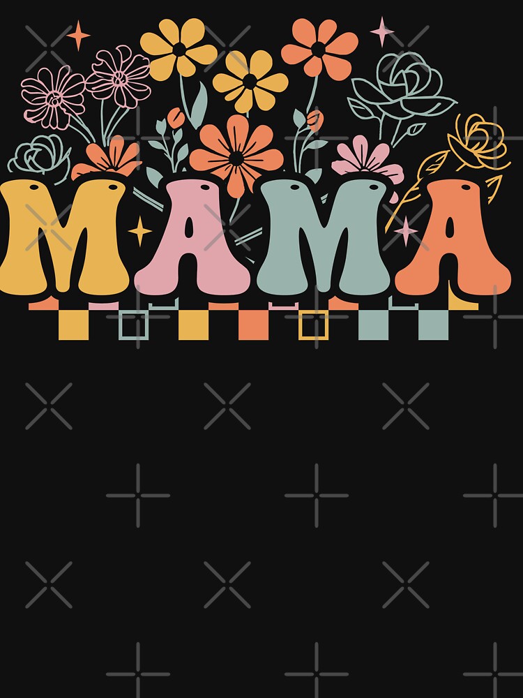 Retro Groovy Flower Mama T-Shirt by kdllama