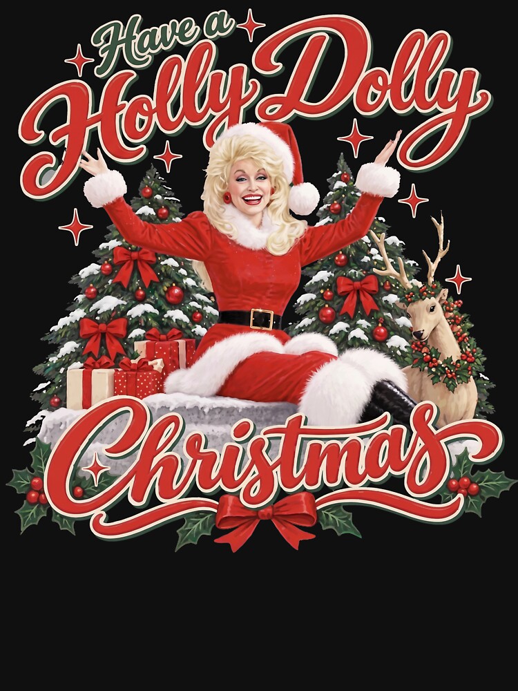 Have A Holly Dolly Christmas Santa Holiday by Glow-Paw-Studio