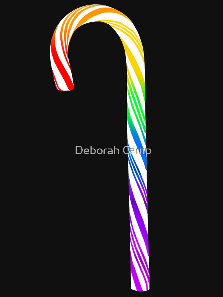 Rainbow Christmas Candy Cane by Deborah Camp