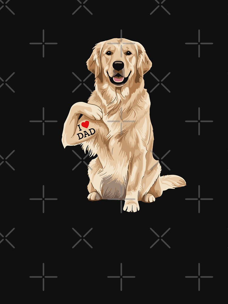 Golden Retriever I Love Dad Dog Dad Father by SofiBlair