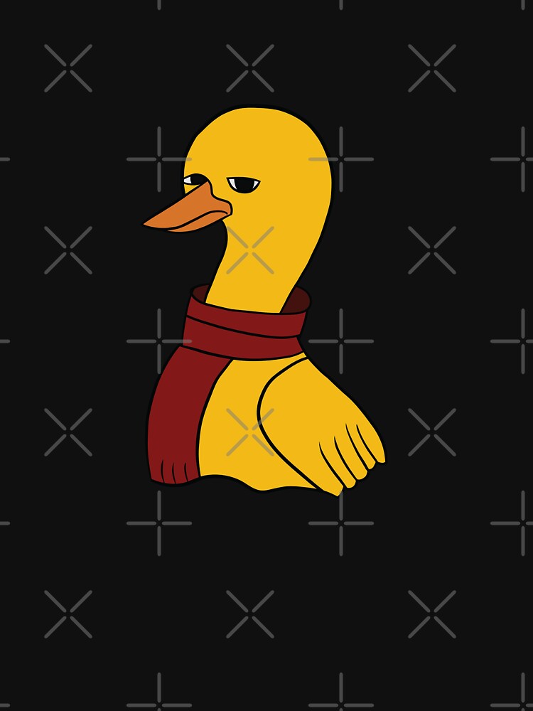 Unimpressed Duck Wearing a Red Scarf – Moody Cute Cartoon by Kamran-Sharjeel