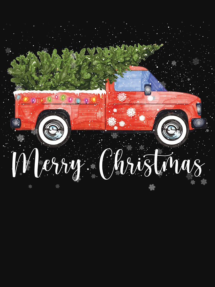 Vintage Wagon Red Truck Christmas Tree Pajama by Teejamson