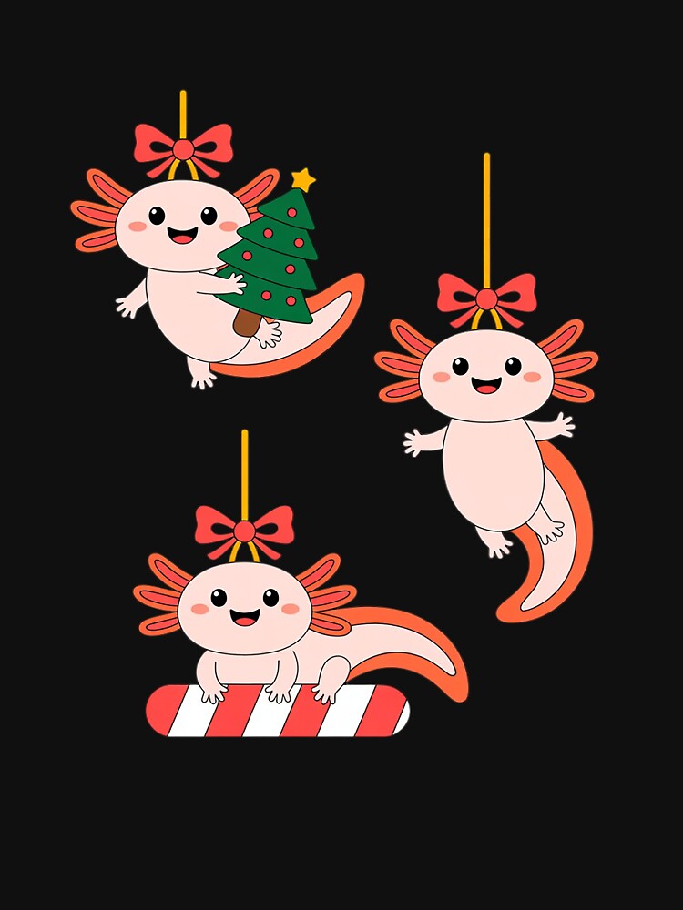 Christmas Axolotl Trio Festive Holiday by LinlinsDemons
