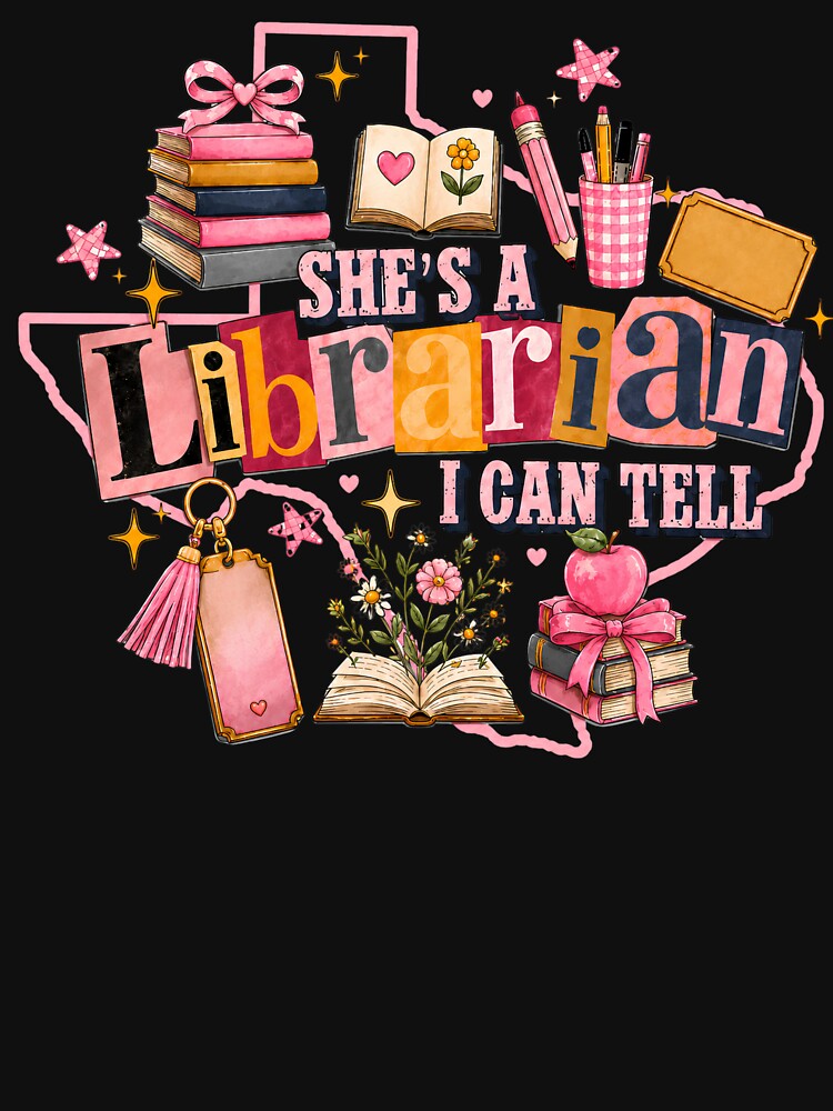 She's A Librarian I Can Tell Western Book Lover Design by VGAfanatic