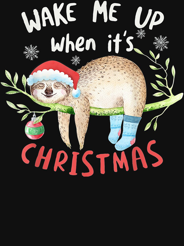 Wake Me When It'S Christmas - Cute Sloth Christmas by MichelleArtsy