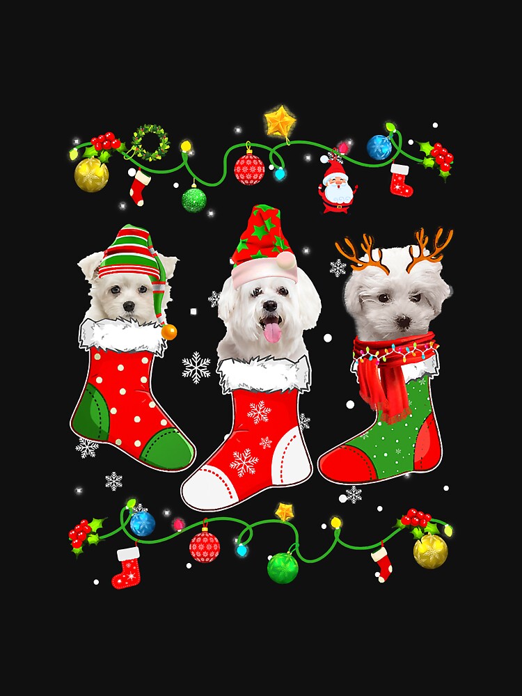 Maltese Dog Christmas Lights Xmas by saragrant39
