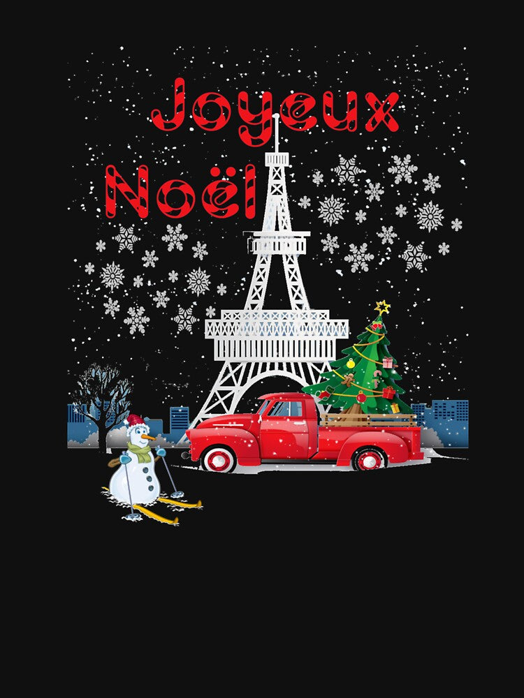Paris Eiffel Tower Christmas Tree Red Truck Joyeux by lishakaren