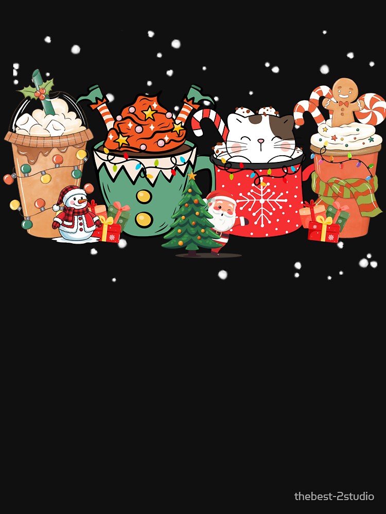 Kawaii Coffee Christmas Lights Funny Christmas Coffee Lover by thebest-2studio