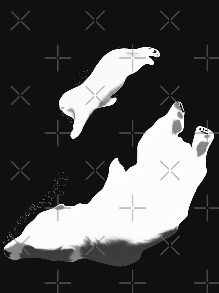 Underwater Polar bear and cub by AshStore