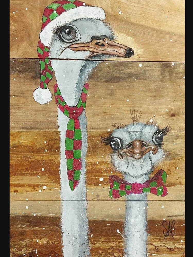 Christmas Ostriches by Saoart2121