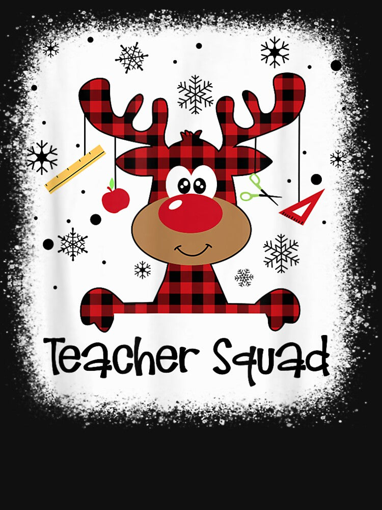 Bleached Teacher Squad Reindeer Funny Teacher Christmas Xmas by pinkard