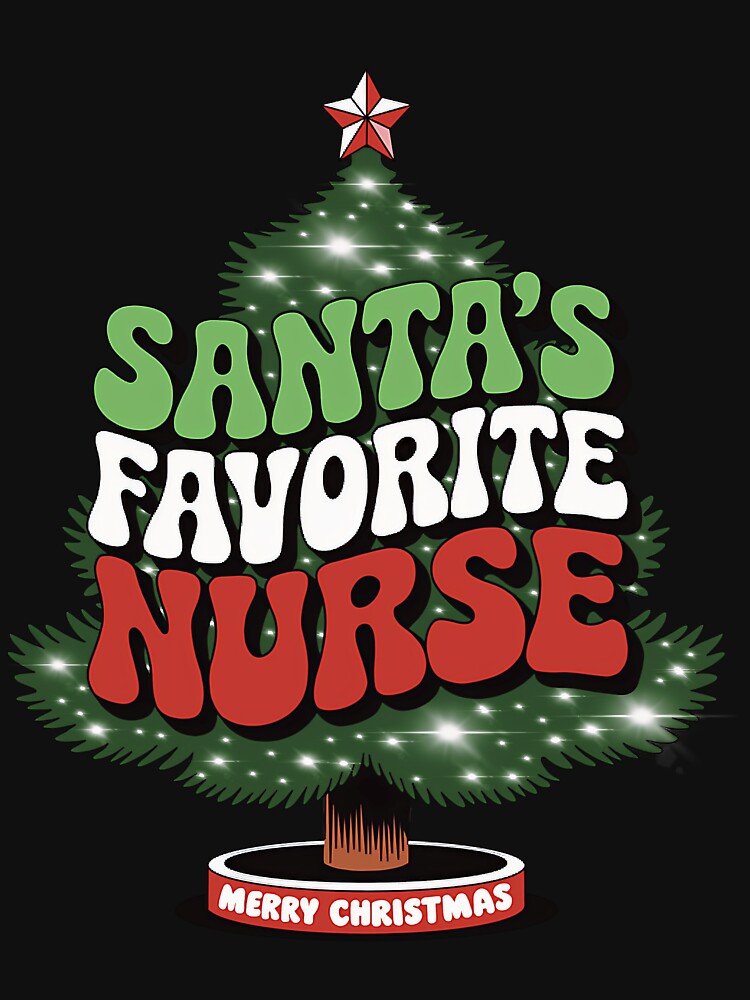 Classic Santas Favorite Vintage Retro Christmas Merry Nurse by Olincristie