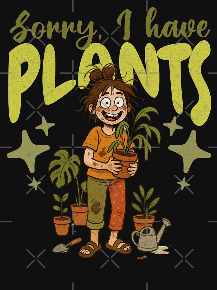 SORRY I HAVE PLANTS - MESSY HAIR GIRL - FOR PLANTS LOVERS by justyna-s28