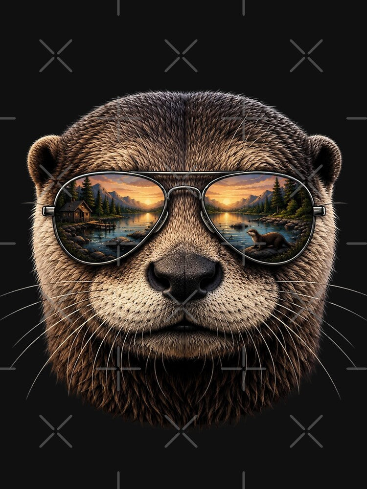 Cool Otter With Sunglasses Retro Animal Graphic by bilal sibgui