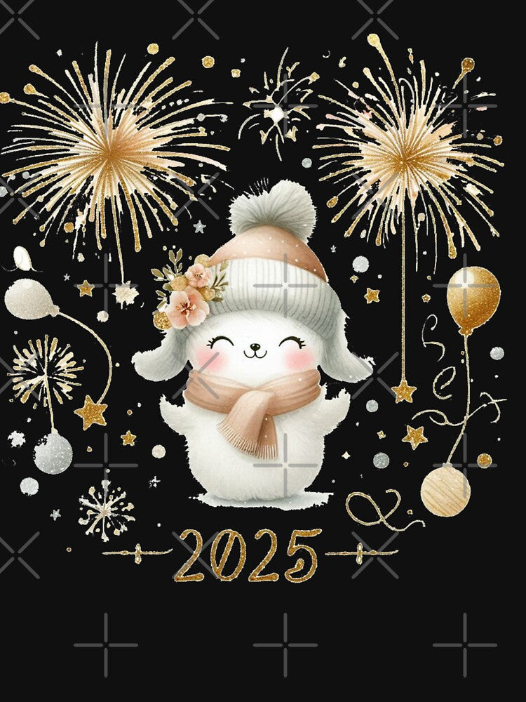 Happy New Year Celebration - Festive Fireworks and Golden Wishes, by PaintMeWorld