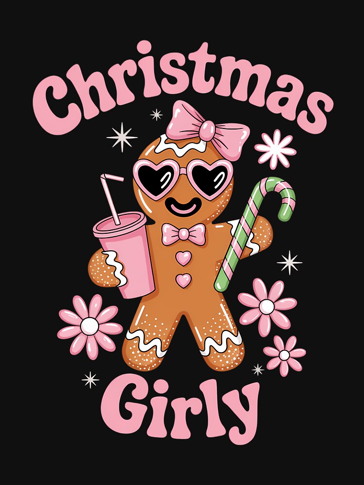 Coquette Bow Pink Gingerbread Christmas Xmas Holiday by DoorwayThreads