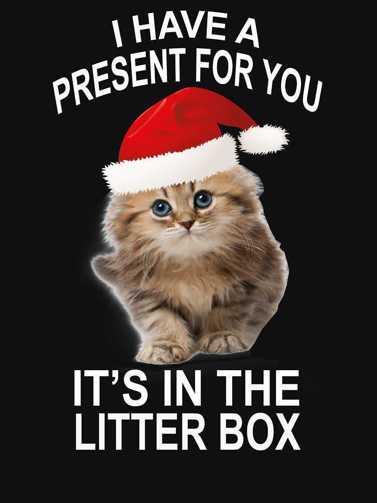 Funny Christmas Cat Your Gift Is In The Litter Box by Atteestude
