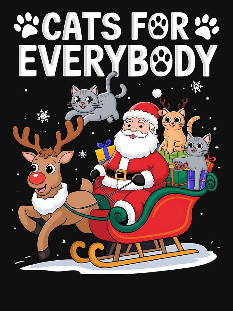 Cats For Everybody Christmas Cat Funny Xmas Women Santa by GELPADON15