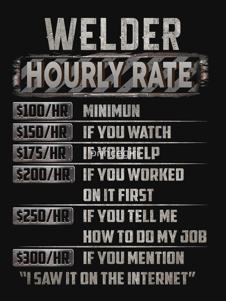welder saying hourly rate by princegiri