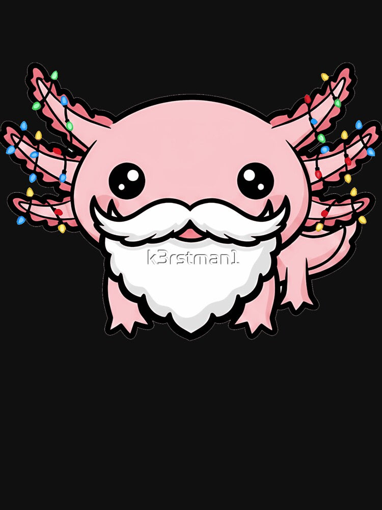 Kawaii Santa Axolotl Holiday Christmas Lights by k3rstman1