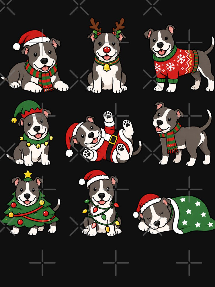Funny American Staffordshire Terrier Dog Christmas Holiday Xmas Mom Dad by rafaeltto