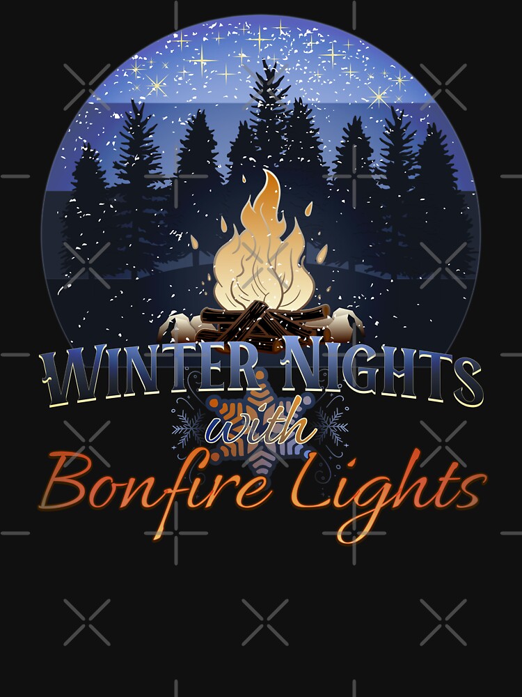 Winter Nights with Bonfire Lights Retro Sunset by MythikCreationz