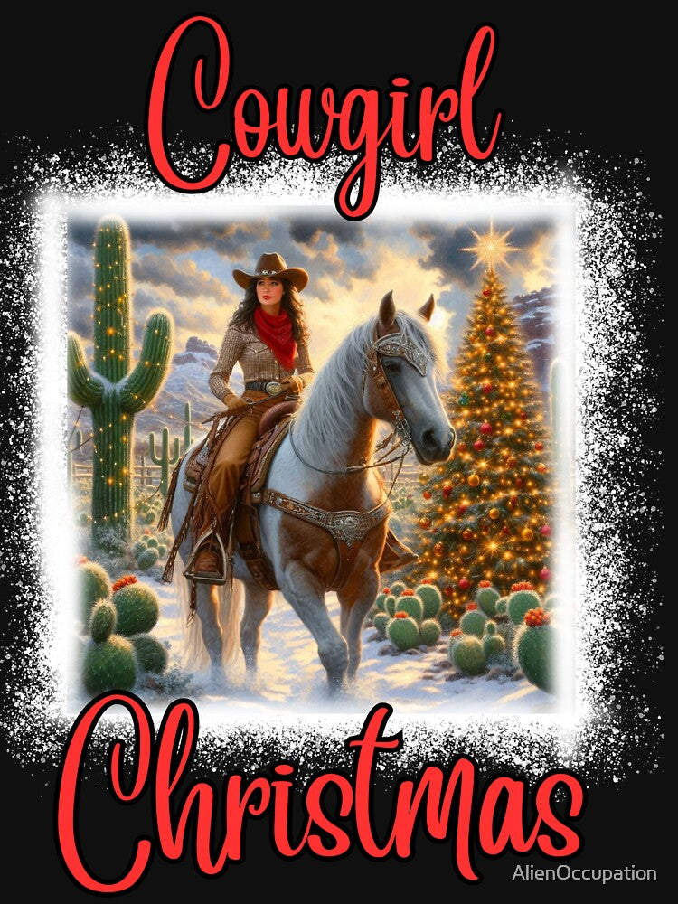 Desert Christmas Scene Cowgirl Christmas by AlienOccupation