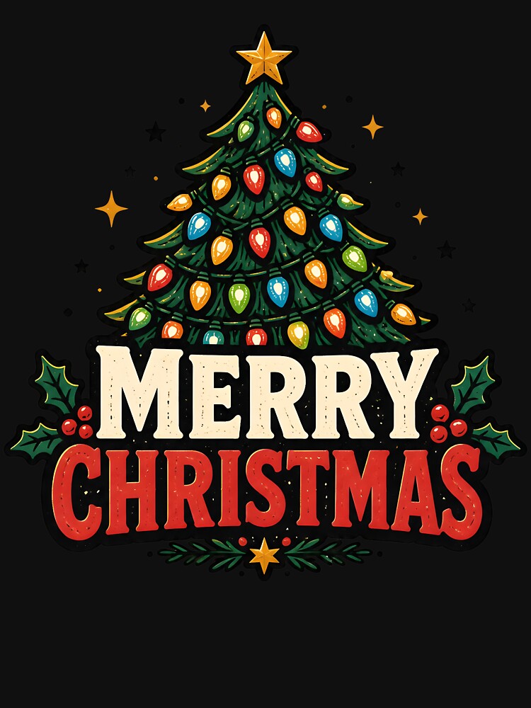 Merry Christmas Christmas Lights Pattern Christmas Design by OliviaHayesArt