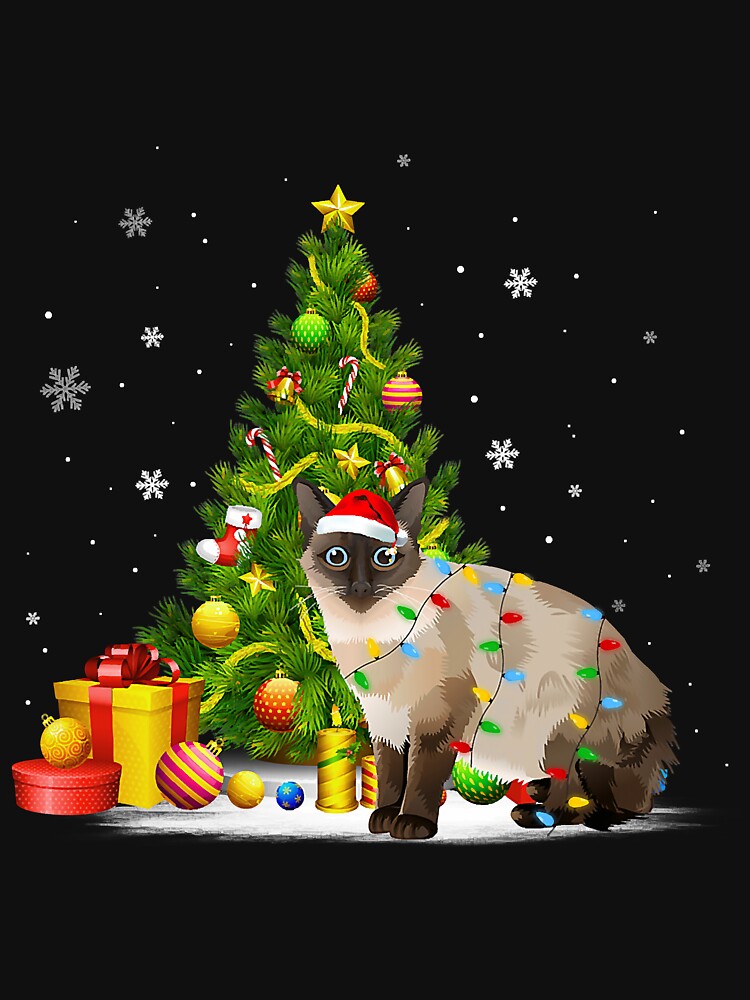 Siamese Cat Christmas Lights Xmas Cat by saragrant39