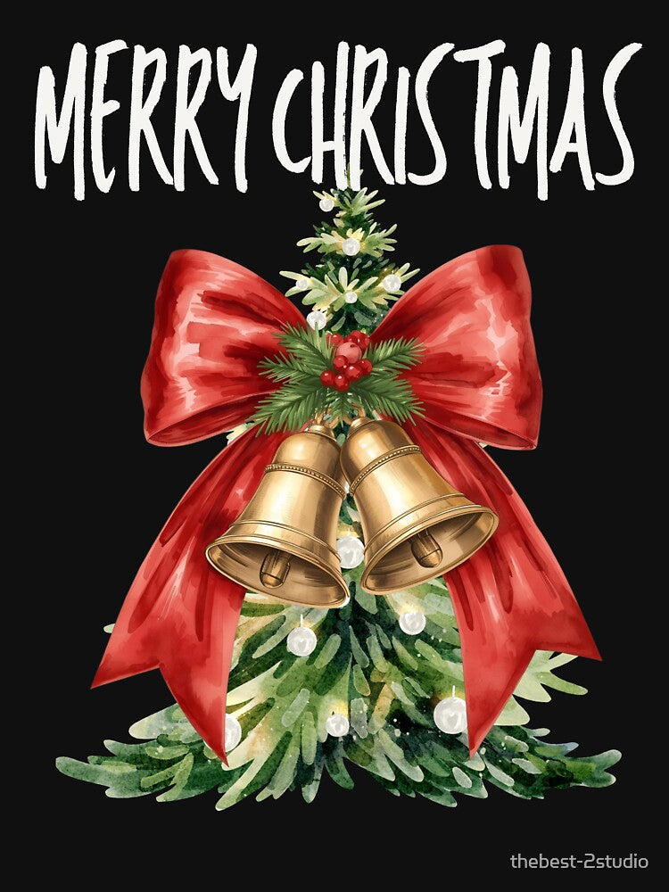 Merry Christmas Cute Christmas Tree And Bow by thebest-2studio