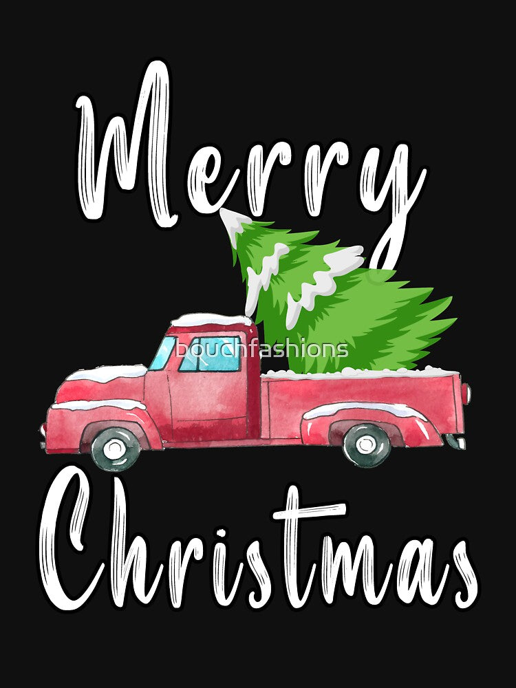 Merry Christmas Buffalo Truck Tree Red by Bouchfashions