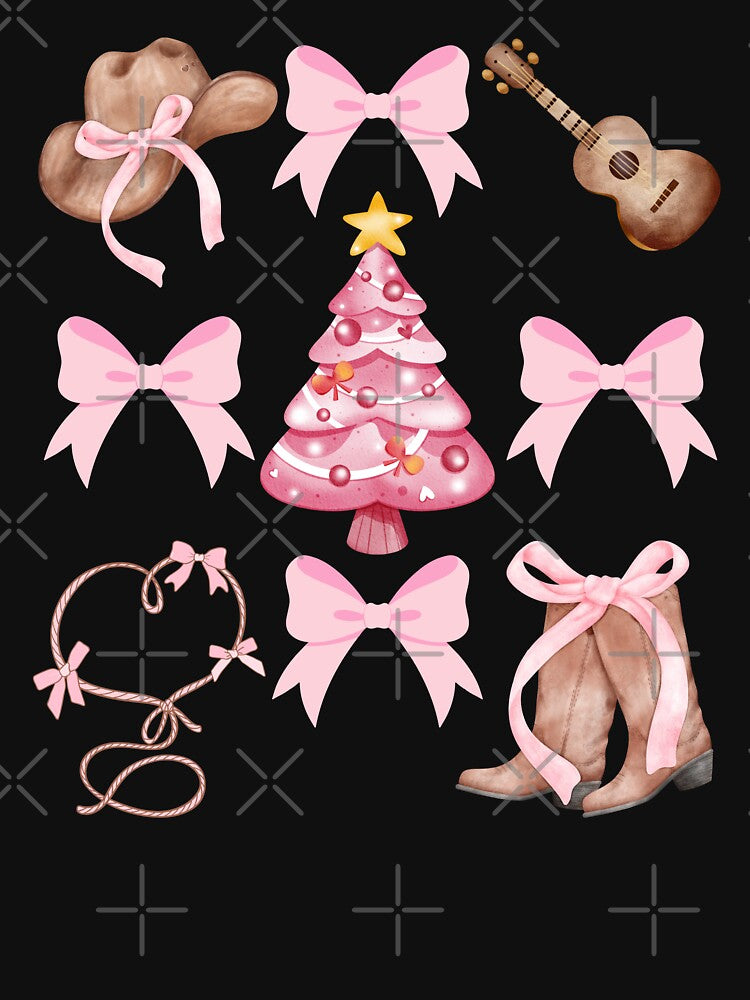Pink cowgirl christmas bow by Lady-Frost