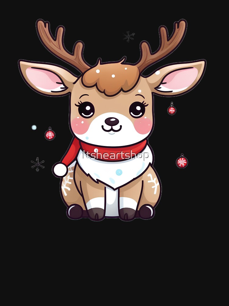 Kawaii Christmas Reindeer by Itsheartshop