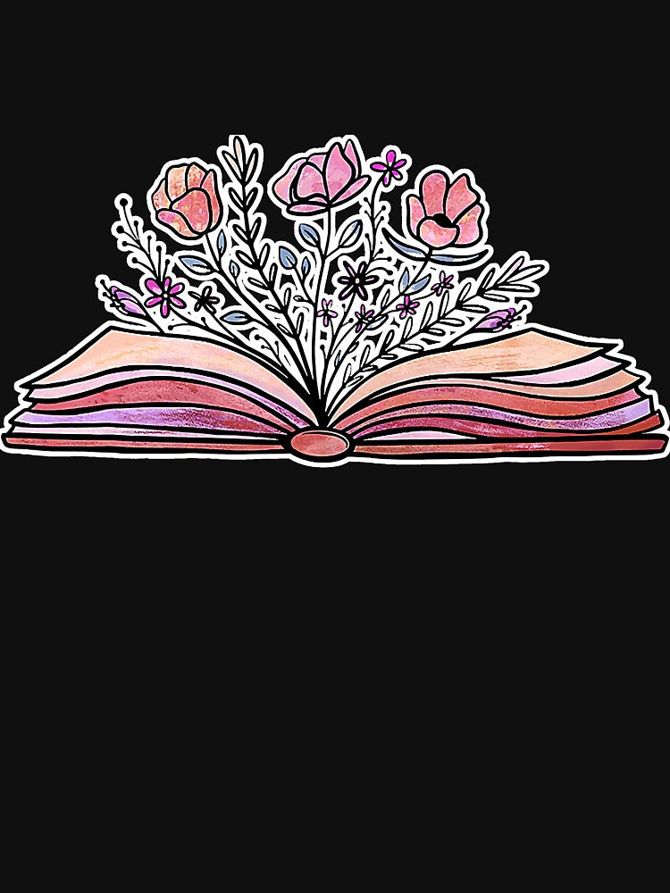 Floral Book Lover Reading Book by atalia8932