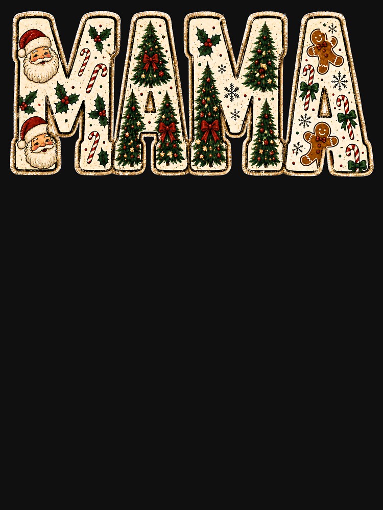 Vintage Christmas Mama Retro Typography by DYAFLK