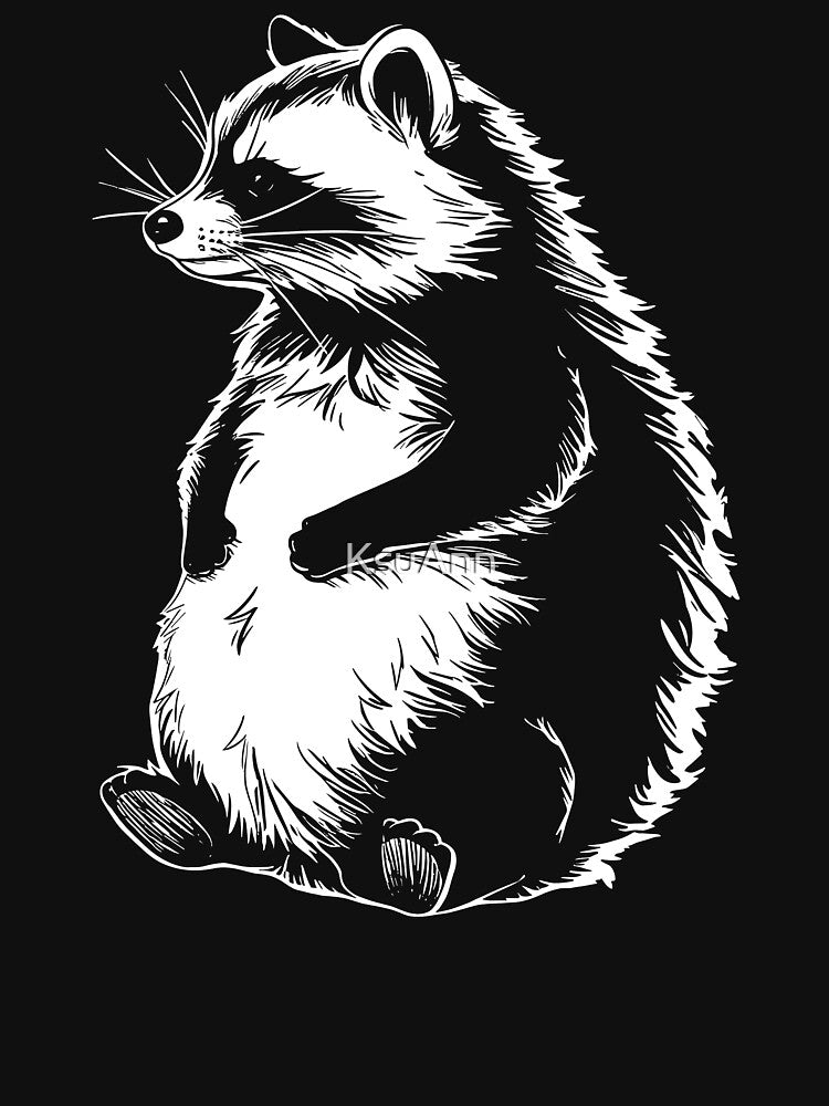 Cool Retro Cute Chubby Raccoon Funny Raccoon by KsuAnn