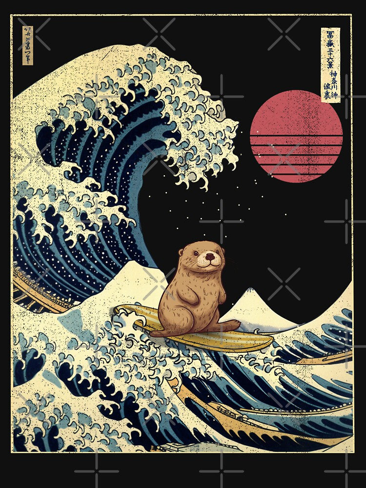 Sea Otter Kanagawa Japanese Surfing Wave by rafaeltto