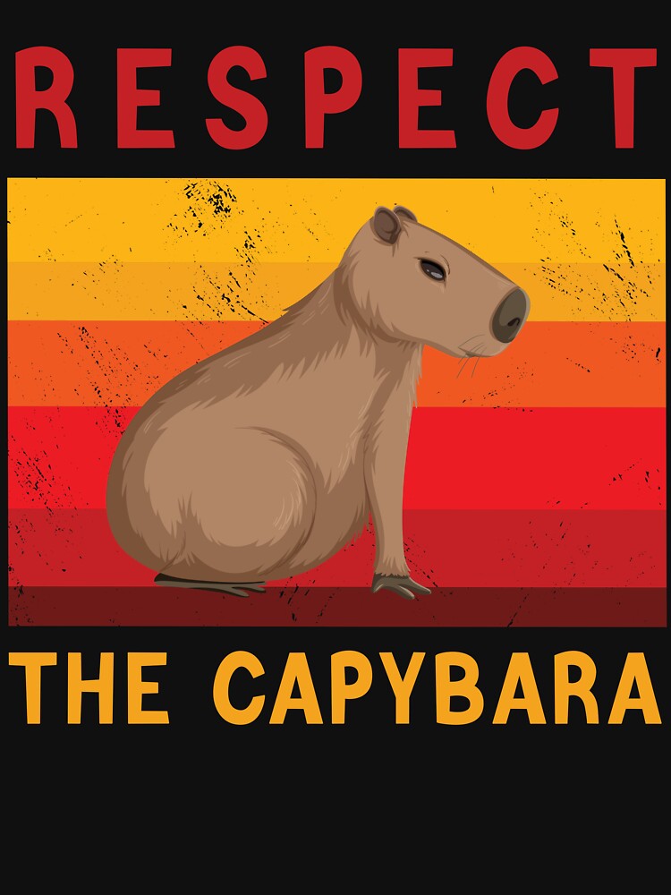 Respect The Capybara Vintage Retro Funny Capybara Lover by Sarah38