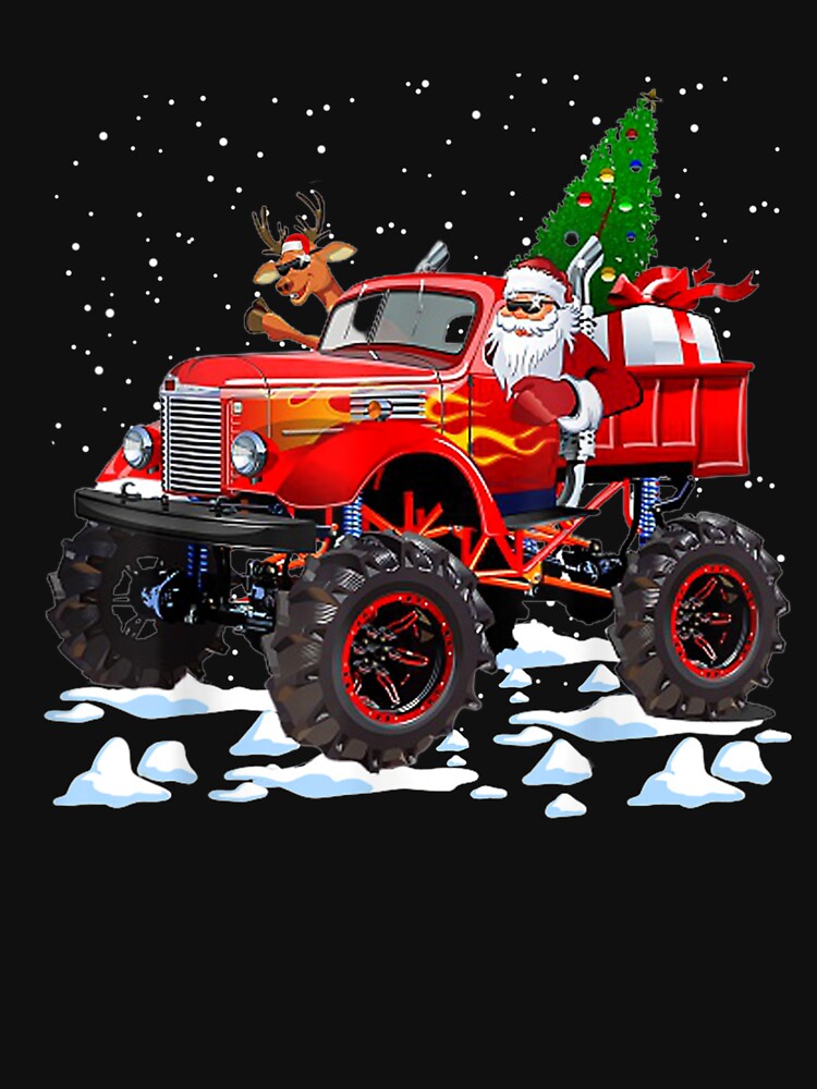 Monster Red Truck With Santa by lishakaren