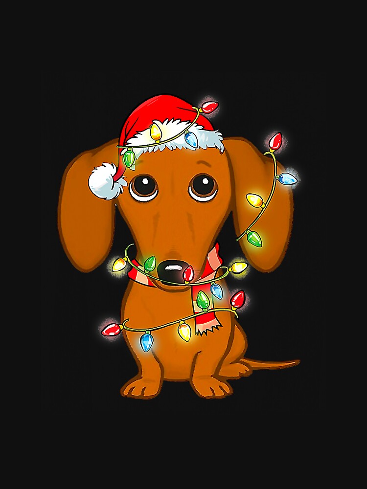 Dachshund Christmas Lights Funny by deanba81741