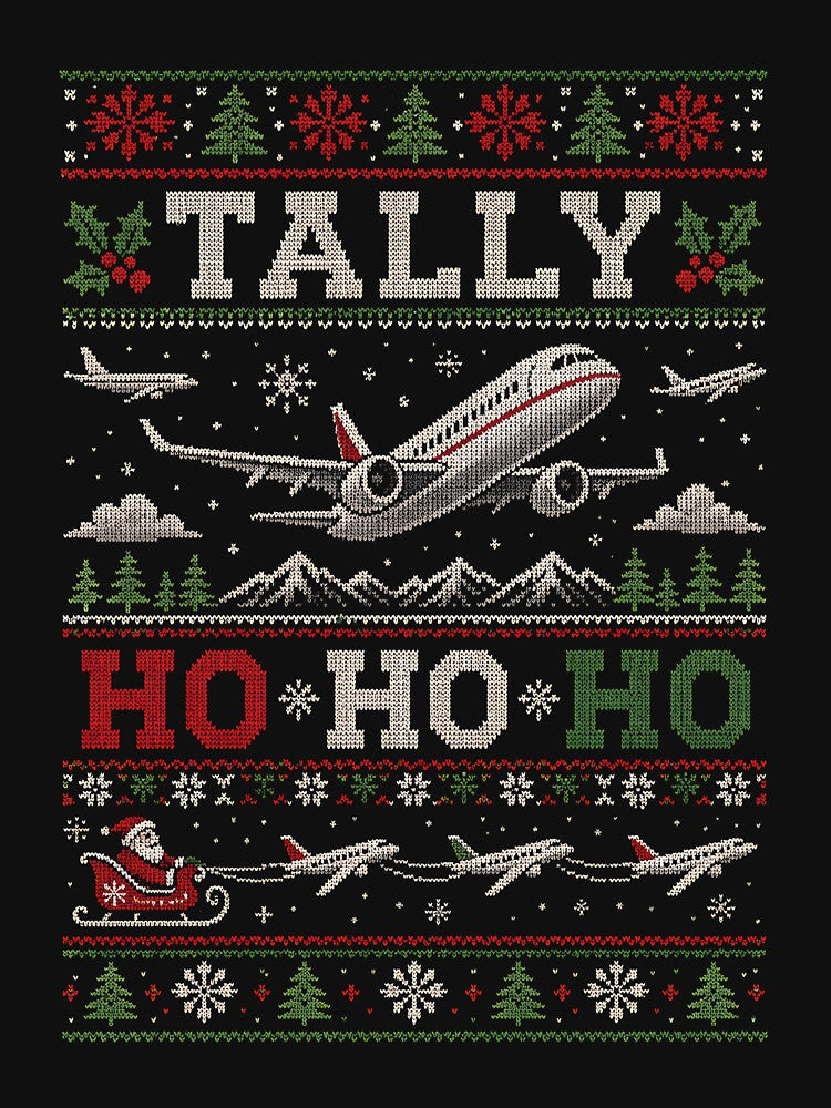 Tally Ho Funny Airline Pilot Christmas Sweater Gear by DynamicDesign