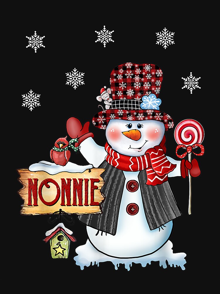 Nonnie Snowman Christmas Candy Cane Red Plaid Santa by laurenm233
