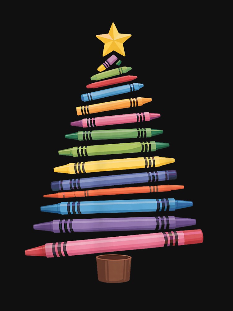 Crayon Christmas Tree Teacher Art Student Holiday Xmas by abig-eiyana