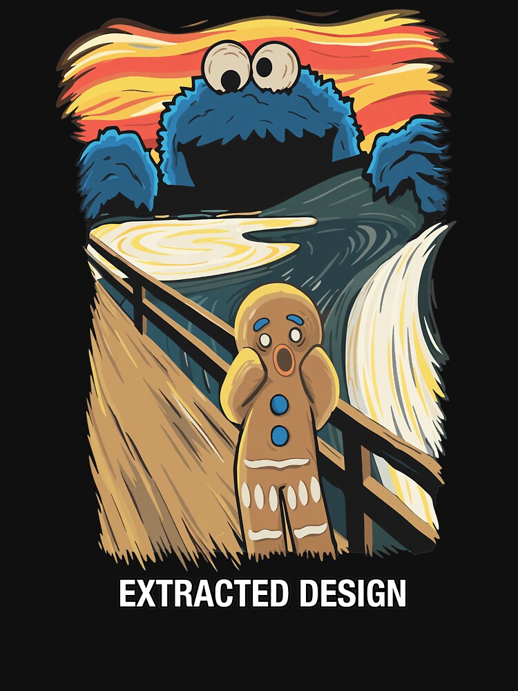 Cookie Monster Screams Over Gingerbread Man Art Mashup by AlexzanWeiss