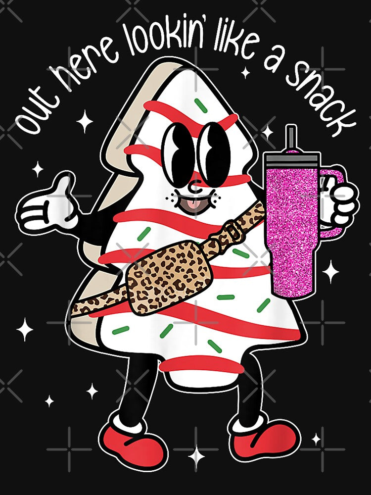 Christmas Tree Cake Out Here Lookin Like A Snack Funny Saying by rewingjadeArt